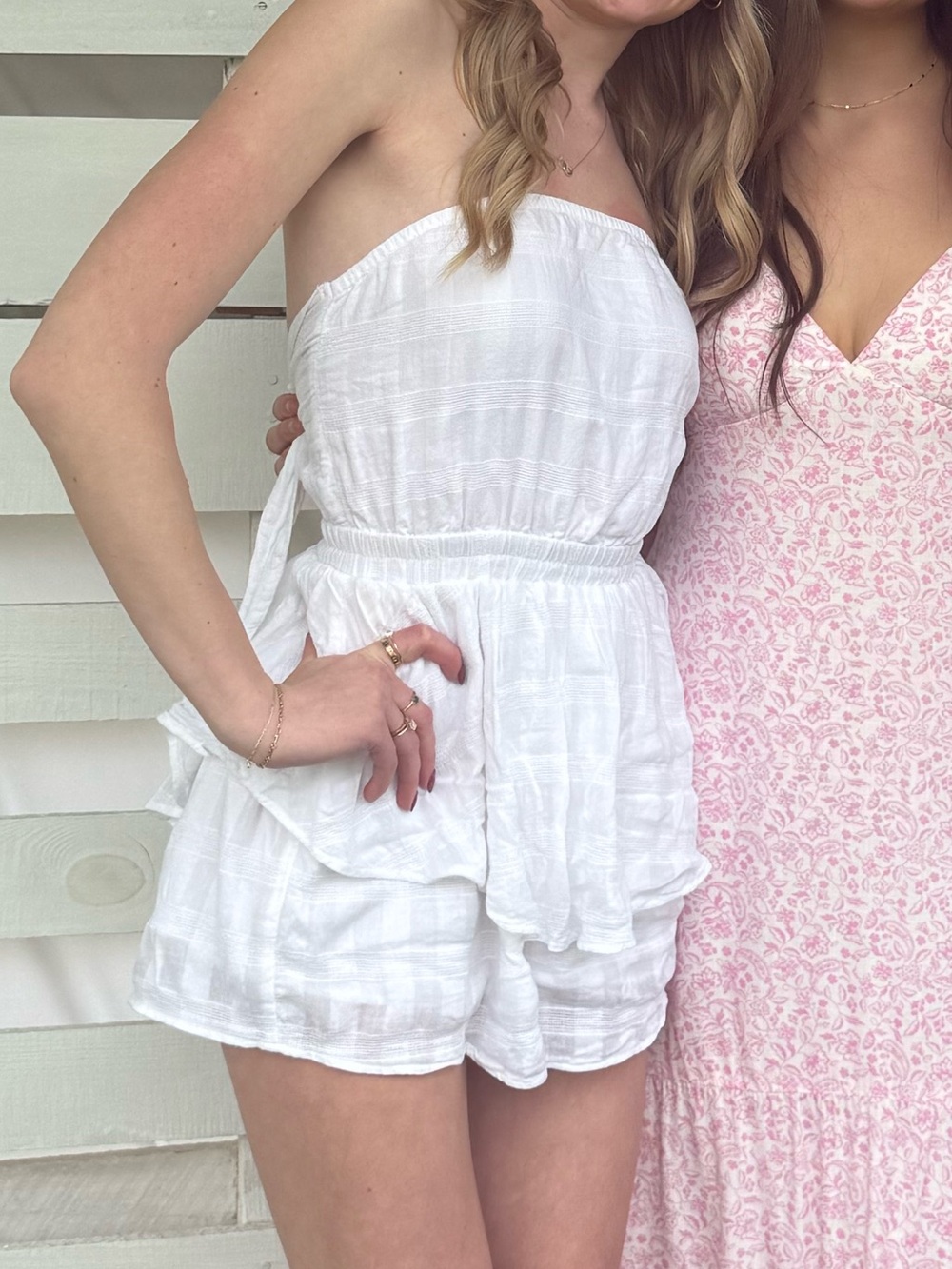 American Eagle Outfitters White Strapless Romper